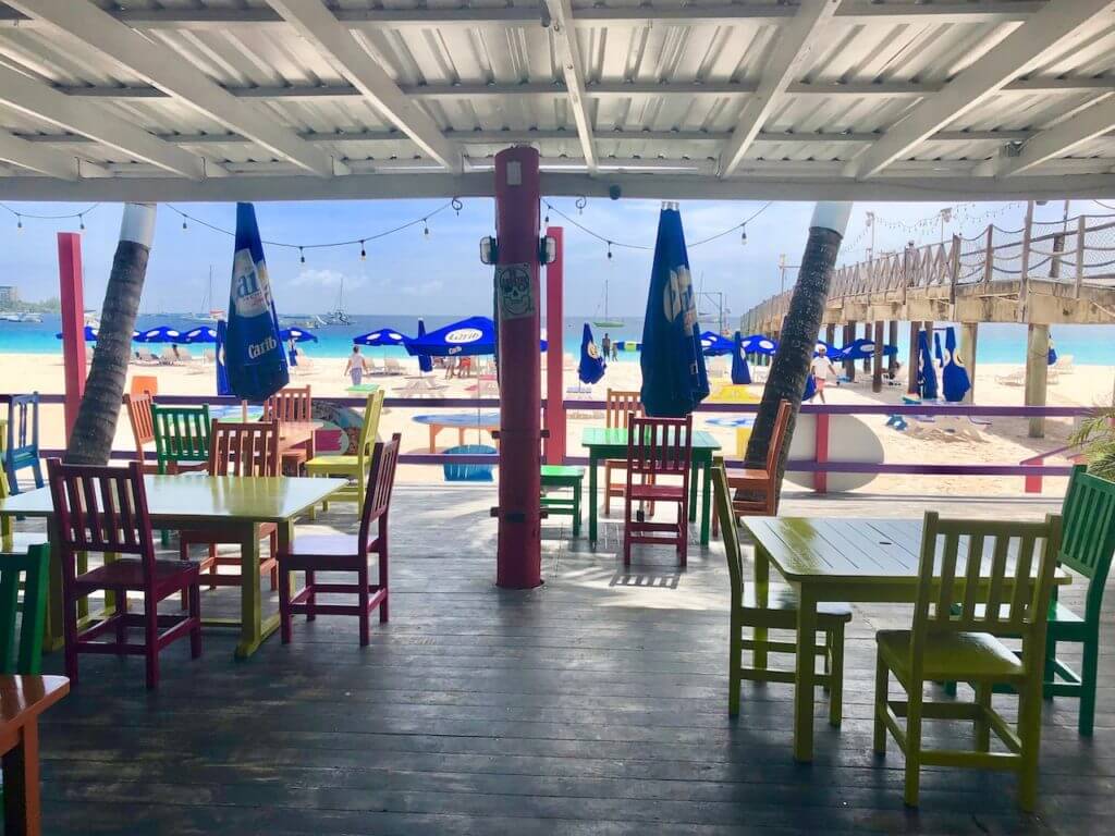 the covered restaurant area of Boatyard Barbados