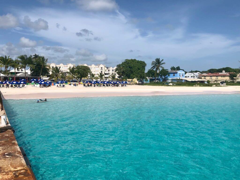 view of boatyard beach club Barbados from the water