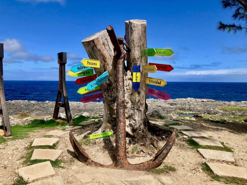sculpture at the northernmost point on Barbados, just after the entrance to animal flower cave