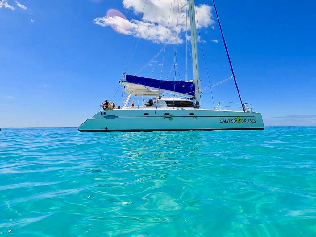 Calypso Cruises Catamaran sailing on blue waters in Barbados