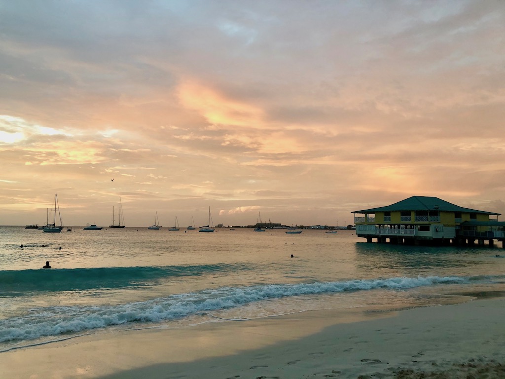 fun facts about barbados, pebbles beach at sunset