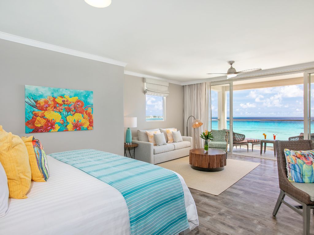 A guest room at the Sea Breeze Beach House